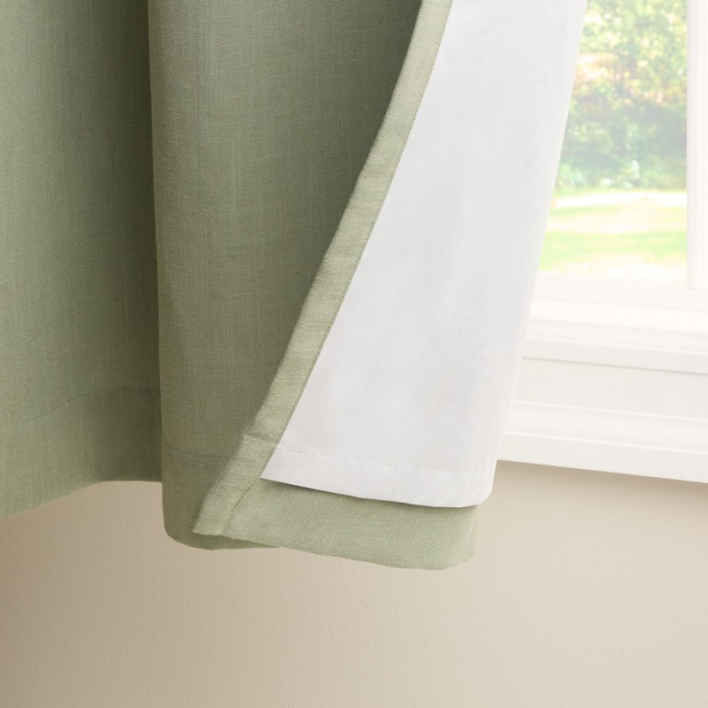 TOWN & COUNTRY LUXE Davos Solid Linen Texture Indoor Curtains,