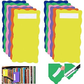 Library Shelf Dividers for Shelves with 24Pcs Blank Stickers 6"x 12" Colored Book Shelf Dividers 12Pcs Library Book Dividers Bookshelf Markers to Organize School Library ,Home,Classroom Supplies