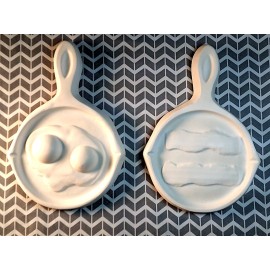 Handmade Ceramic Bisque wall Plaque Beacon & Eggs 2 Pcs Set  (UNPAINTED)