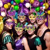 12 Pcs Mardi Gras Mask Paper Masquerade Masks Carnival Parade