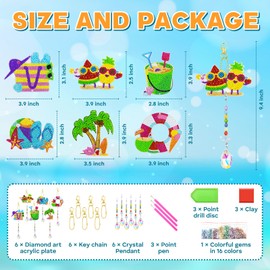 6Pcs 5D Diamond Painting Wind Chimes Kit rystal Wind Chime Diamond Painting Kits Double Sided DIY Art Hanging Ornament Crafts for Home Window Decor (Summer)