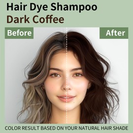 Dark Coffee Hair Dye Shampoo 3 in 1 for Gray Coverage, Instant Natural Hair Color Shampoo Para Canas Mujer, Semi-Permanent Shampoo Hair Dye, Gifts for Men Women 16.9 Floz