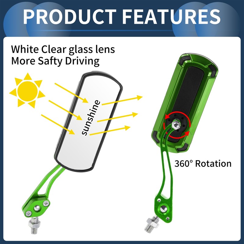 INFINAUTO Motorcycle Rear View Mirrors Bar End Side Mirrors Mount