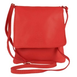 Girly Handbags Womens Genuine Leather Shoulder Bag Small Cross Body Messenger Soft Leather Vera Pelle Phone Holder Holiday - Red
