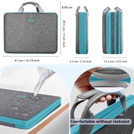 ZINZ Slim and Expandable Laptop Sleeve 15 15.6 16 Inch Case Bag for 15"-16" Notebooks Water-Resistant Handbag Multipurpose Computer Accessories Storage Bag,DG01BL01