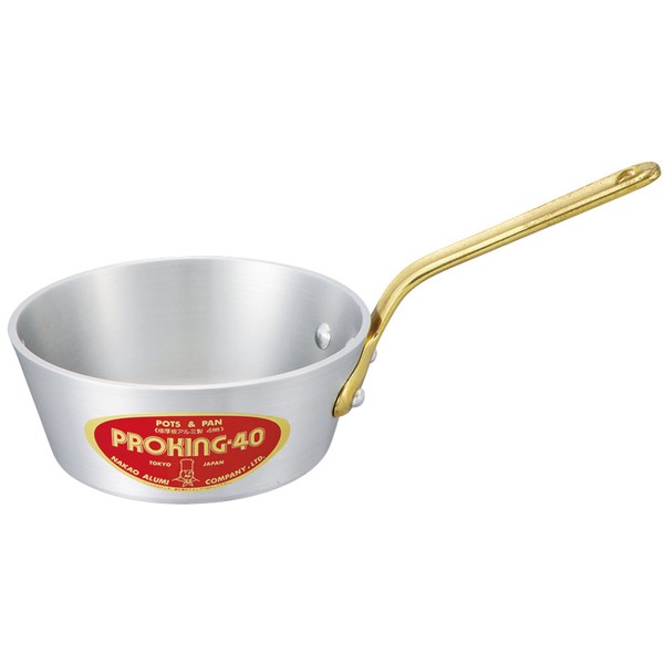 Nakao Aluminum Seisakusho PK-7 Pro King Shallow One-Handed Pot with Taper, 7.1 inches (18 cm), Measures Included