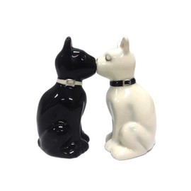 Feline Spicey Black & White Cats Salt & Pepper Shaker Set S/P by Pacific Trading
