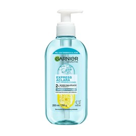 Garnier Express Aclara Gel Limpiador Facial, Anti Imperfecciones, con Ácido Salicílico 2, Vitamina C y Niacinamida, para Piel Grasa yo con Tendencia  