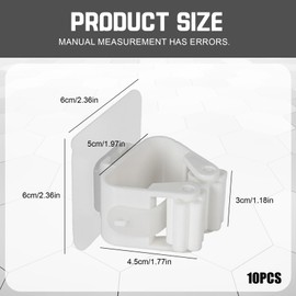 QhgPnt 10 Piece Broom Holder Wall Mounted, Broom Holders, Mop Holder Wall Mounted, for Kitchen Bathroom Closet Garden Garage, for Kitchen Bathroom Garden(White)