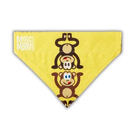 Max & Molly Reversible Fabric Bandana for Dogs and Cats, Soft Washable Fabric, No Tie Design to Keep Bandana Securely in Place (Monkey, Medium-Large)