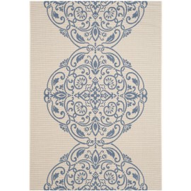 Safavieh Martha Stewart Collection MSR4230 Topiary Signet Indoor/ Outdoor Area Rug, 4' x 5'7", Azurite