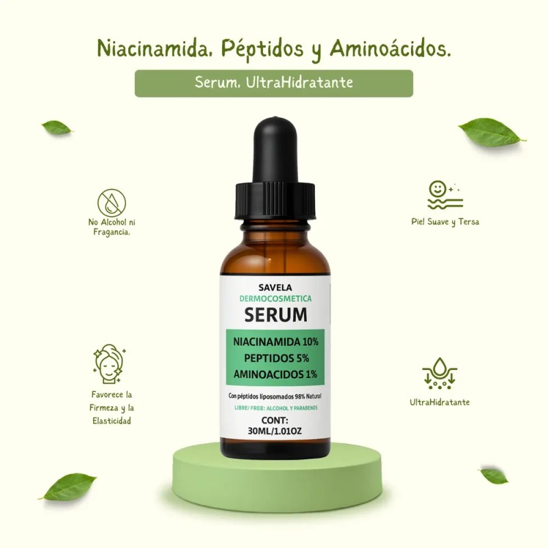 Serum Niacinamida 10%, Peptidos 5% Y Aminoacidos 1% , 30ml