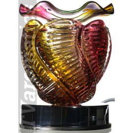 TVaromatics Gold, Purple and Black Glass Lite-Touch Electric Aroma Lamp Oil and Wax Tart Warmer