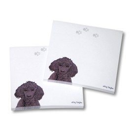 Generic Poodle Sticky Notes Notepad - Black - 100 Sheets