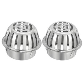 PATIKIL Dome Gutter Guard Filter 4 Inch, 2 Pack 304 Stainless Steel Downspout Strainer, Anti-Blocking Outdoor Gutter Cleaning Tool for Stops Leaves Debris, Fits 3.9-4.1 Inch