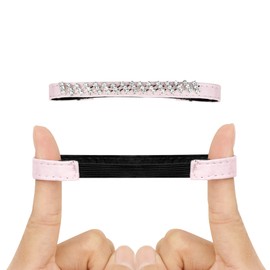 Allegra K Women's Rhinestone Detachable Elastic Band Ankle Shoe Straps for Heels 23.5cm/9.25" Pink-silver