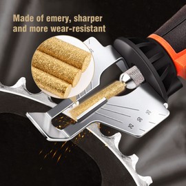 Biggun 24pcs High Hardness Diamond Chainsaw Sharpener, Durable Emery Made, Easy to Install, 3 Sizes Titanium Plated Sharpening Wheels for Chainsaw Sharpener, 8 Pcs Each Size(5/32'', 3/16'', 7/32'')