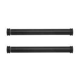 MODE Premium Collection Side Mount 1 1/8" Diameter Curtain Rod Set of Two with Matte Black End Cap Finials and Steel Wall Mounted 12” to 20” Adjustable Curtain Rods, Matte Black