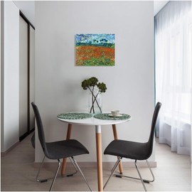 A&T ARTWORK Poppy Field Floral Vintage by Vincent Van Gogh. The World Classic Art Reproductions, Giclee Canvas Prints Wall Art for Home Decor, 16x20 inches