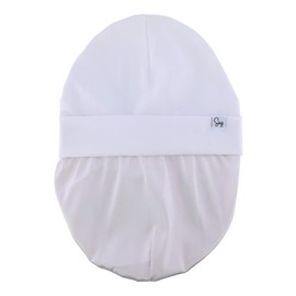 Sugarmelon Lightweight Jersey Beanie Hat for Newborn Baby Boys Girls Silky Satin Lined Hats Bonnet Toddler Infant Little Kids Beanies Caps (0-6M,Orig White)