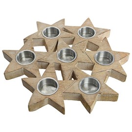 P.Tea-Light Dm.32 Wood Stars
