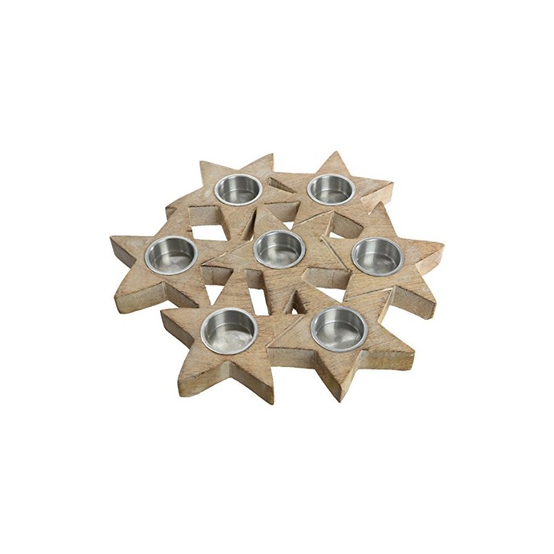 P.Tea-Light Dm.32 Wood Stars