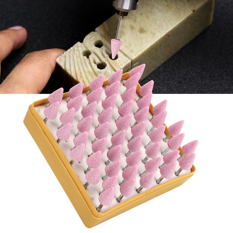 50 Pcs Grinding Bits Ceramic Triangular Cone Aluminum Oxide Grinding