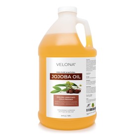 velona Jojoba Oil - 64 oz | 100% Pure and Natural | Golden, Unrefined, Cold Pressed, Hexane Free | Moisturizing Face, Hair, Body, Skin Care, Stretch Marks, Cuticles