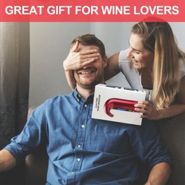 Wine Aerator Electric Pourer Portable One-Touch Wine Decanter Multi-Smart Automatic Filter Wine Dispenser with Red-ray Visible Window & USB Rechargeable for Home, Bar/Travel, Red