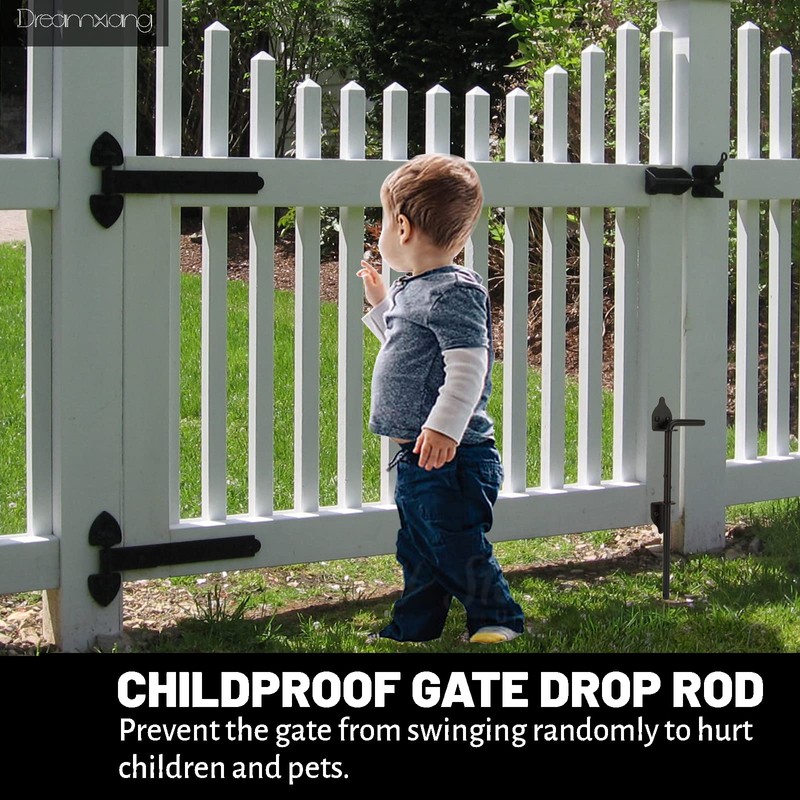 12" Heavy Duty Cane Bolt Gate Drop Rod Hardware Ground