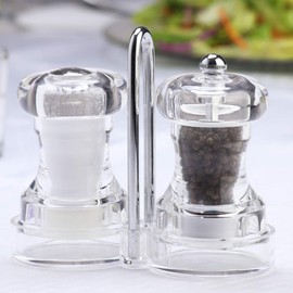 Chef Specialties Capstan Pepper Mill & Salt Shaker Set, Clear
