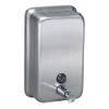 Bradley 6562-000000 Surface Mounted Push Button Liquid Soap Dispenser 40 oz, Satin Stainless Steel, Vertical Orientation