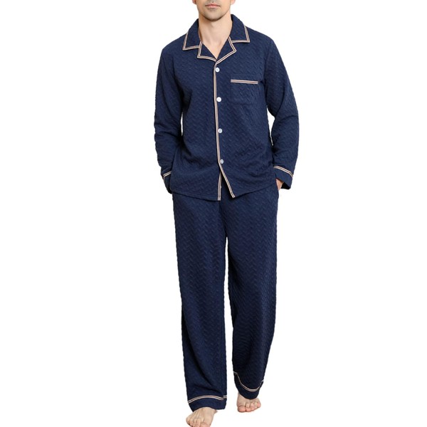 Vulcanodon Mens Pajama Set, Soft Long Sleeve Pajamas for Men
