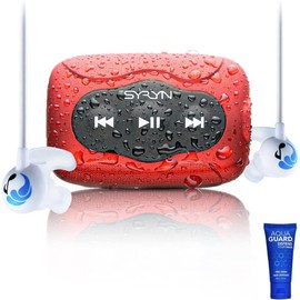 100% Waterproof SYRYN Swimbuds Flip Bundle for Swimming with Music | Enjoy Up to 2,000 Songs or 138 Hours of Audio | Drag and Drop MP3, AAC, M4a, FLAC Using PC or Mac | No Apple Music, No Spotify
