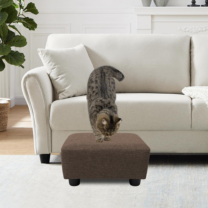 CAROLMADE Small Foot Stool Ottoman Footstool with Legs Under Desk