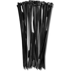 Bolt Dropper 24" Black Zip Cable Ties (50 Pack), 175lbs Tensile Strength - Heavy Duty, Self-Locking Premium Nylon Wire for Indoor and Outdoor (Black) , extra long zip ties