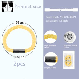 Magnetic Curtain Tiebacks 2 Pack Tie Backs, Curtain Rope Holdbacks, Window Curtain Buckles, Pretty Fashion Decorative Holder for Home, Office, Hotel Window Decoration(Gold)