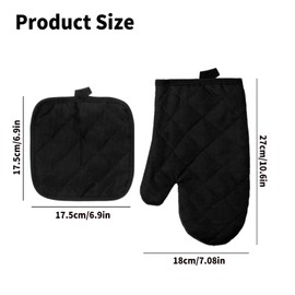 NCZCDZSW Oven Gloves Pot Holder Set of 4 Heat Resistant Pot Holder Glove Oven Gloves Cotton Cooking Gloves Non-Slip Pot Holder Set for Cooking Baking Grilling