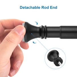 Amazer Spring Tension Shower Curtain Rod, 54-90 Inches Rust-Resistance Shower Curtain Rod Bathroom Rod, Black