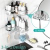 Moforoco Corner Shower Caddy Shelf Organizer Rack, Self Adhesive Black