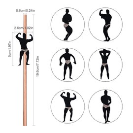 QincLing Muscle Man Paper Straws, Rose Gold, Plastic-free Drinking Straws, Disposable Straws, Biodegradable Decorative Straws, JGA 7.7 Inch for Weddings, Parties, Birthdays, Christmas, Pack of 18
