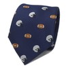 MENDEPOT - Corbata de fútbol, color plateado y café