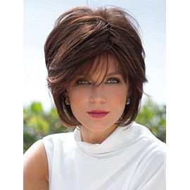 Reese Wig Avg Cap Color Harvest Gold - Noriko Wigs Women's Tousled Bob Synthetic Short Choppy Layers Side Fringe Open Weft