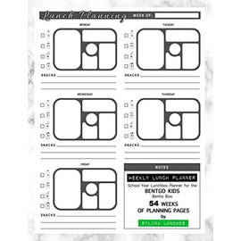 Weekly Lunch Planner: School Year Lunchbox Planner for the Bentgo Kids Bento Box: 54 Weeks of Planning Pages