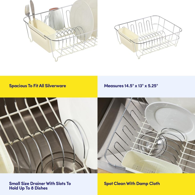 Dish Drying Rack & Cutlery Holder 2 Piece Set -