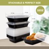 Ezalia 15 Pack- Meal Prep Containers 32oz, Plastic Food Prep