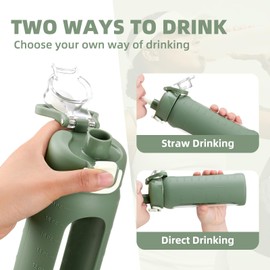 chunmo 20 oz Glass Water Bottle with Straw Reusable Water Bottle with Non-Slip Silicone Sleeve Wide Mouth Leak-Proof for Coffee, Tea and Water,BPA-free, Dishwasher Safe