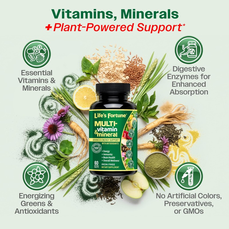 Life's Fortune Whole Food Multivitamin & Mineral Supplement for Men