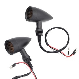 Riloer Motorcycle Bullet Front Rear Blinker Turn Signal LED Lights Amber Light, Motorbike Turning Indicators Amber Lens, 10mm Universal Fit