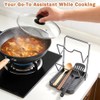 2-Tier Pot Lid Holder with Detachable Drip Tray for stove